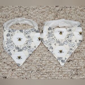 Handmade Bee Honeycomb Bandana Toddler Bib Set